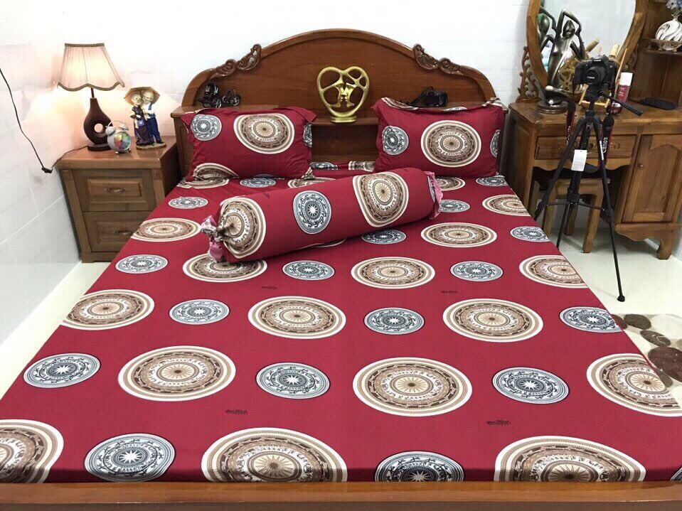 Bộ drap thun lạnh in 3D [ XẢ KHO] inbox chọn màu