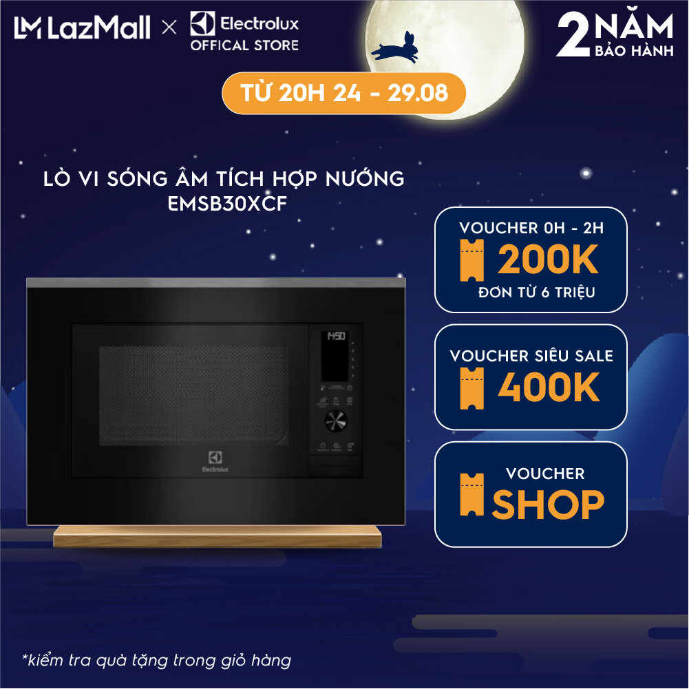 Lò vi sóng âm Electrolux tích hợp nướng đối lưu UltimateTaste 900 30L EMSB30XCF, Rã đông nhanh chóng