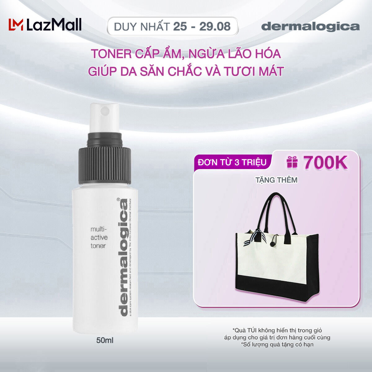 Xịt khoáng Dermalogica Multi-active Toner Travel size 50ml dưỡng ẩm da mặt