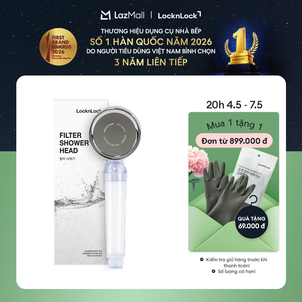 Đầu vòi sen lọc nước LockLock 80mm- trong suốt LBW400 / Lõi lọc thay thế vòi hoa sen LockLock LBW401/ Đầu lọc thay thế vòi hoa sen LockLock LBW402