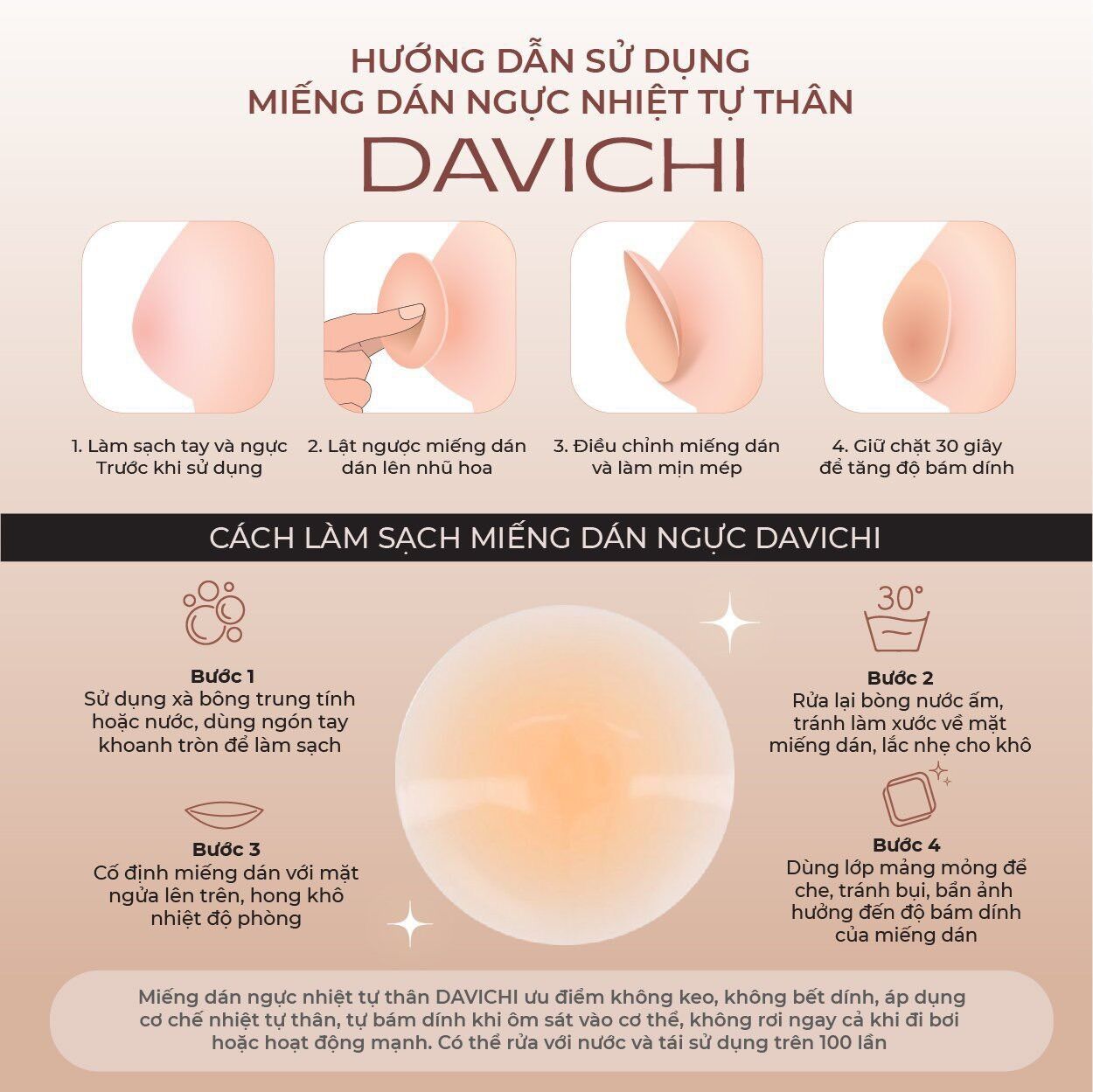 Miếng dán ngực nhiệt tự thân DAVICHI