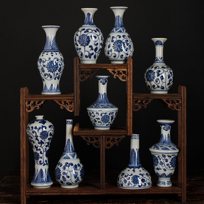 Phong Cách Trung Hoa Yu Tong Gốm Mini Bình Sứ Màu Xanh Trắng Trang Trí Nhà Lý Tưởng Cho Phòng Ngủ Nghiên Cứu Nhà Hàng Lối Vào