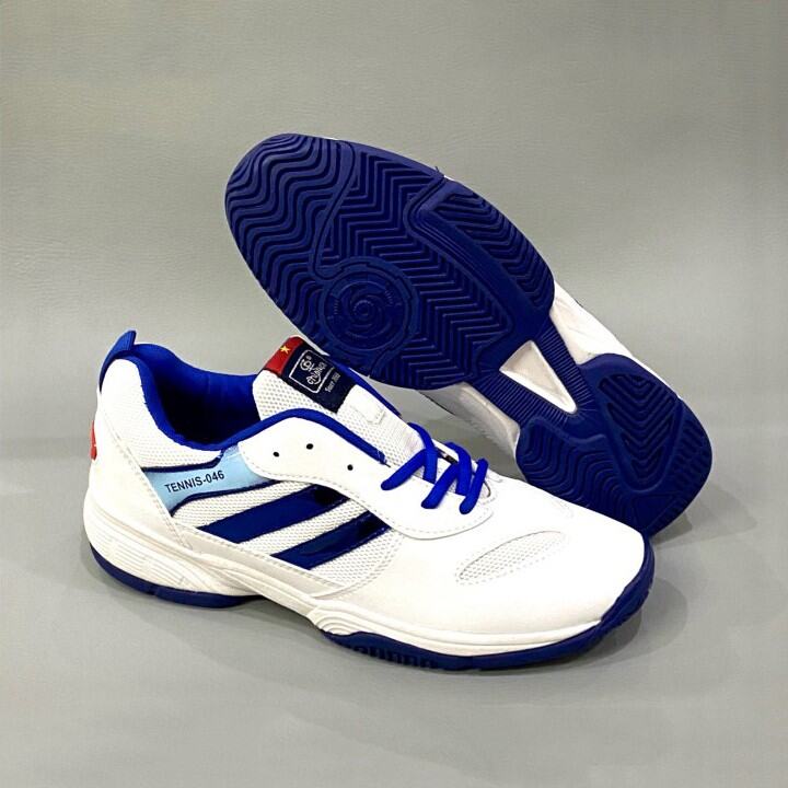 Giày Tennis Nam nữ CP 046 thương hiệu Việt Trắng xanh dương