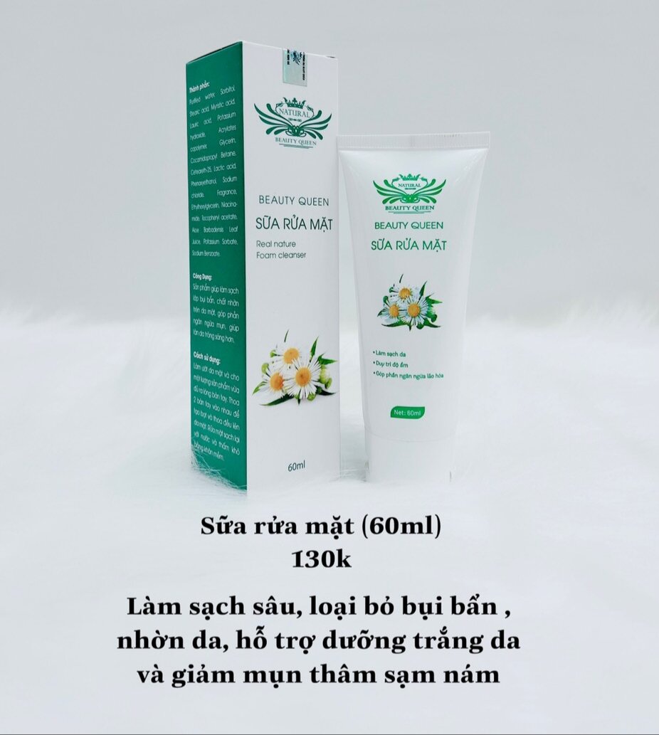 Sữa rửa mặt tạo bọt Beauty Queen.
