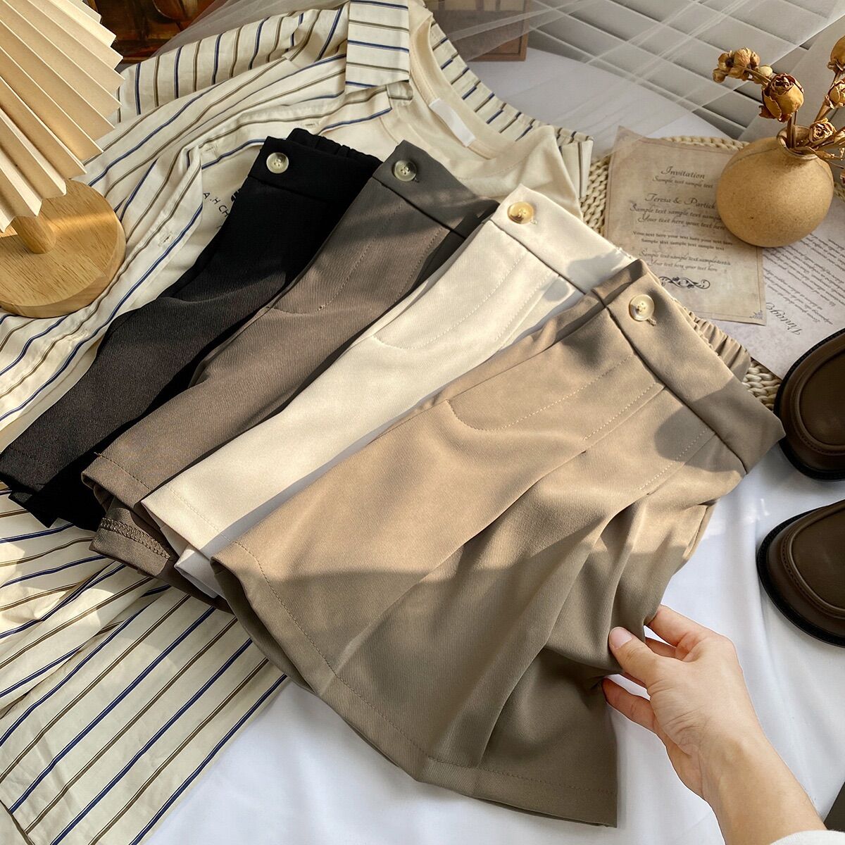 Quần Short Xếp Ly Lưng Cao Thun Sau 306