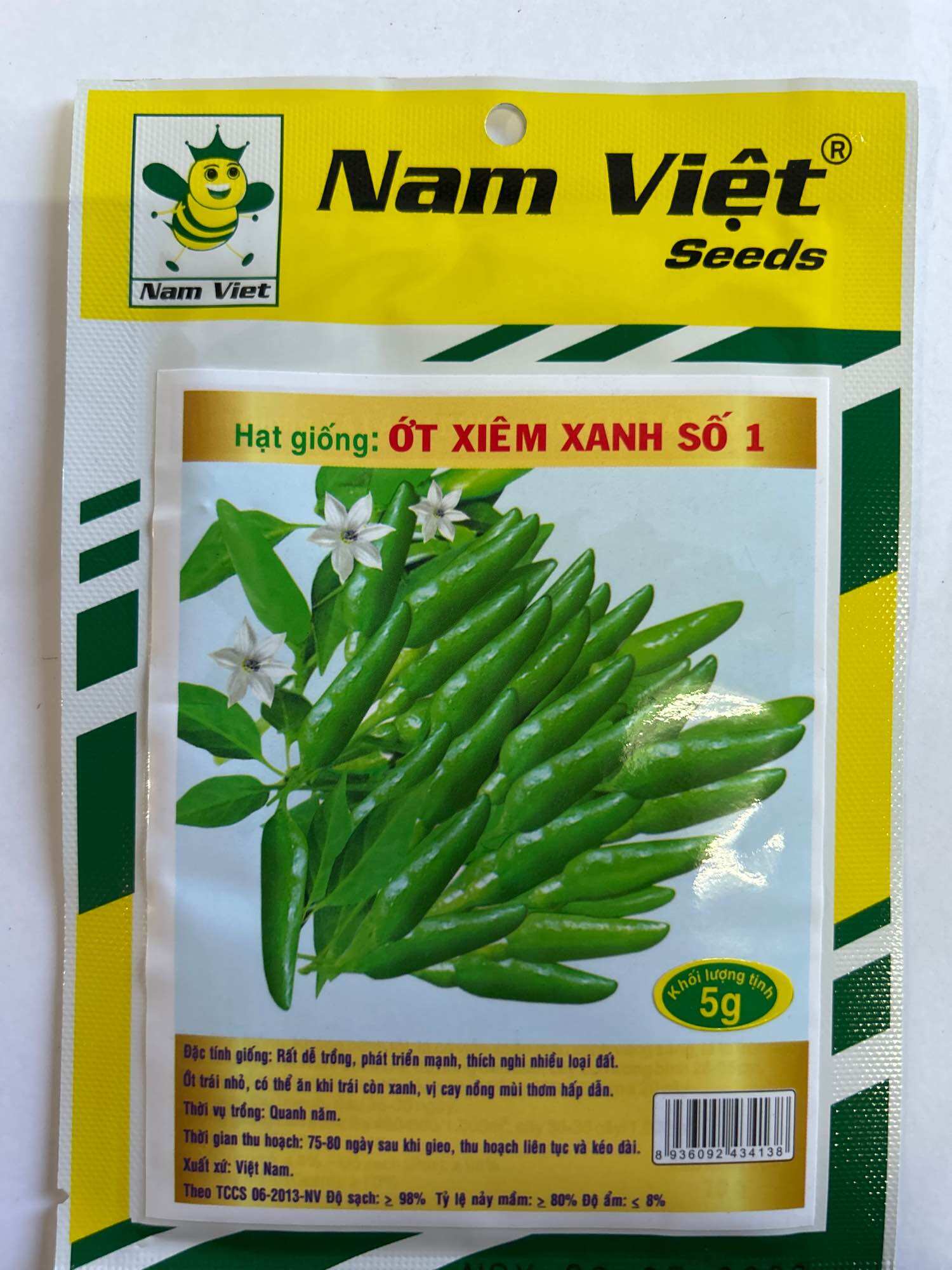 Hạt giống ớt xiêm xanh số 1 (Nam Việt) 5g
