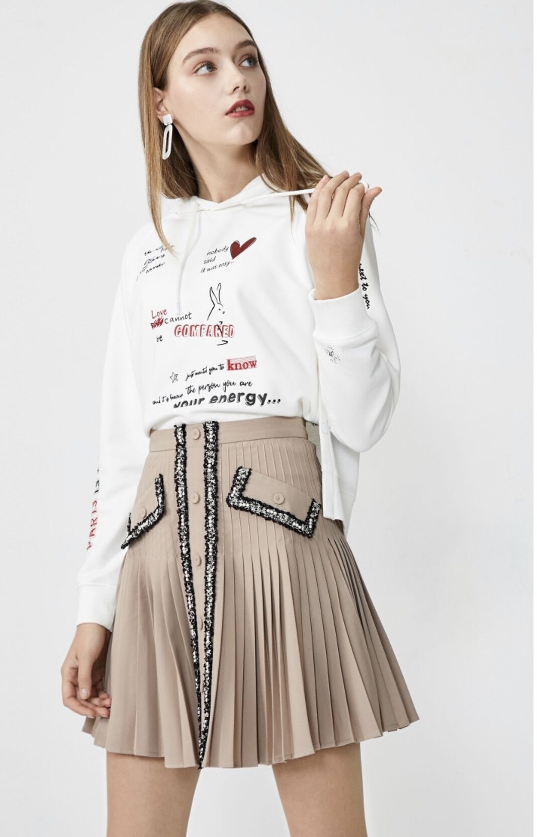 Vero moda váy eo cao xếp ly new tem tag