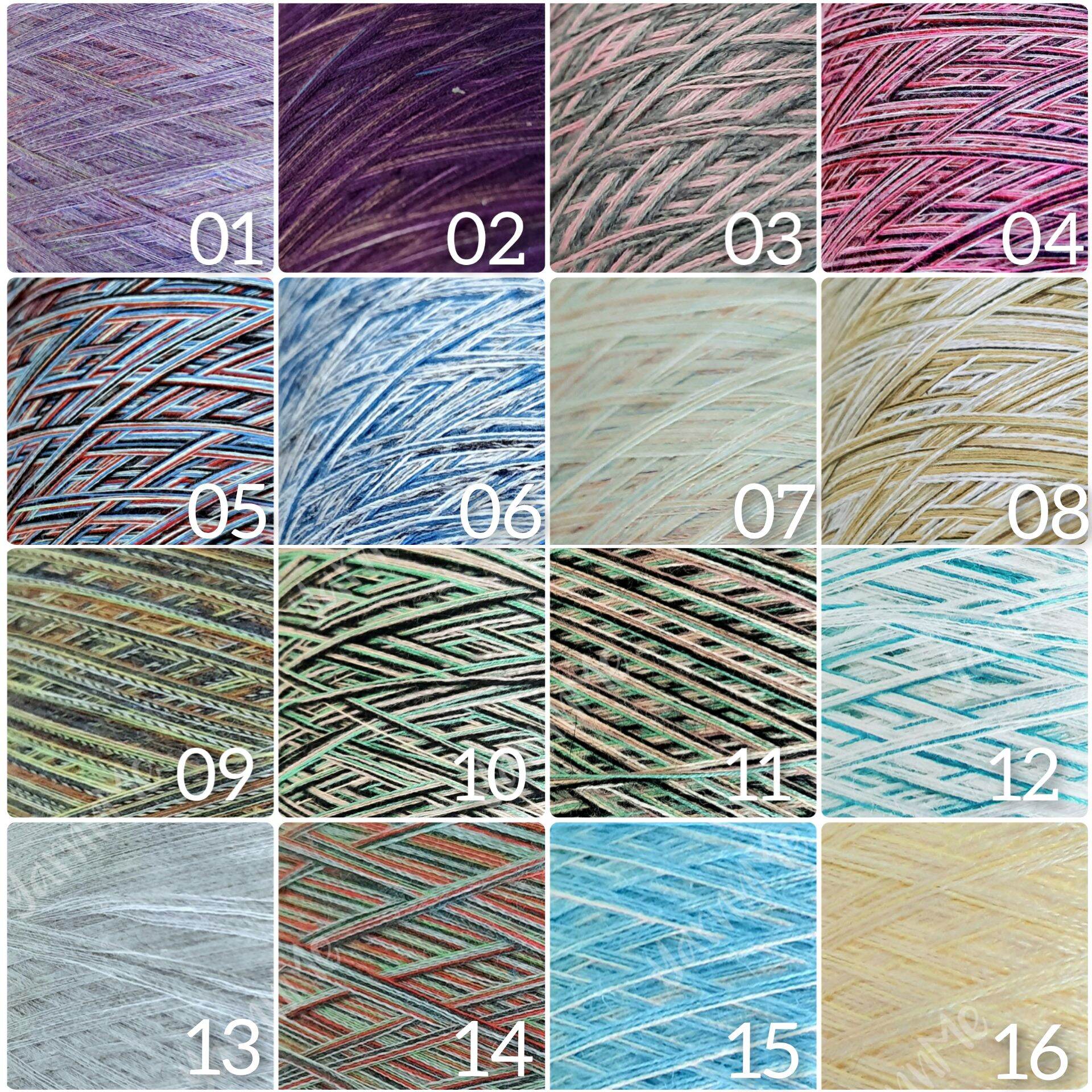 (01-16) Sợi cotton Hàn màu loang, 0.8mm