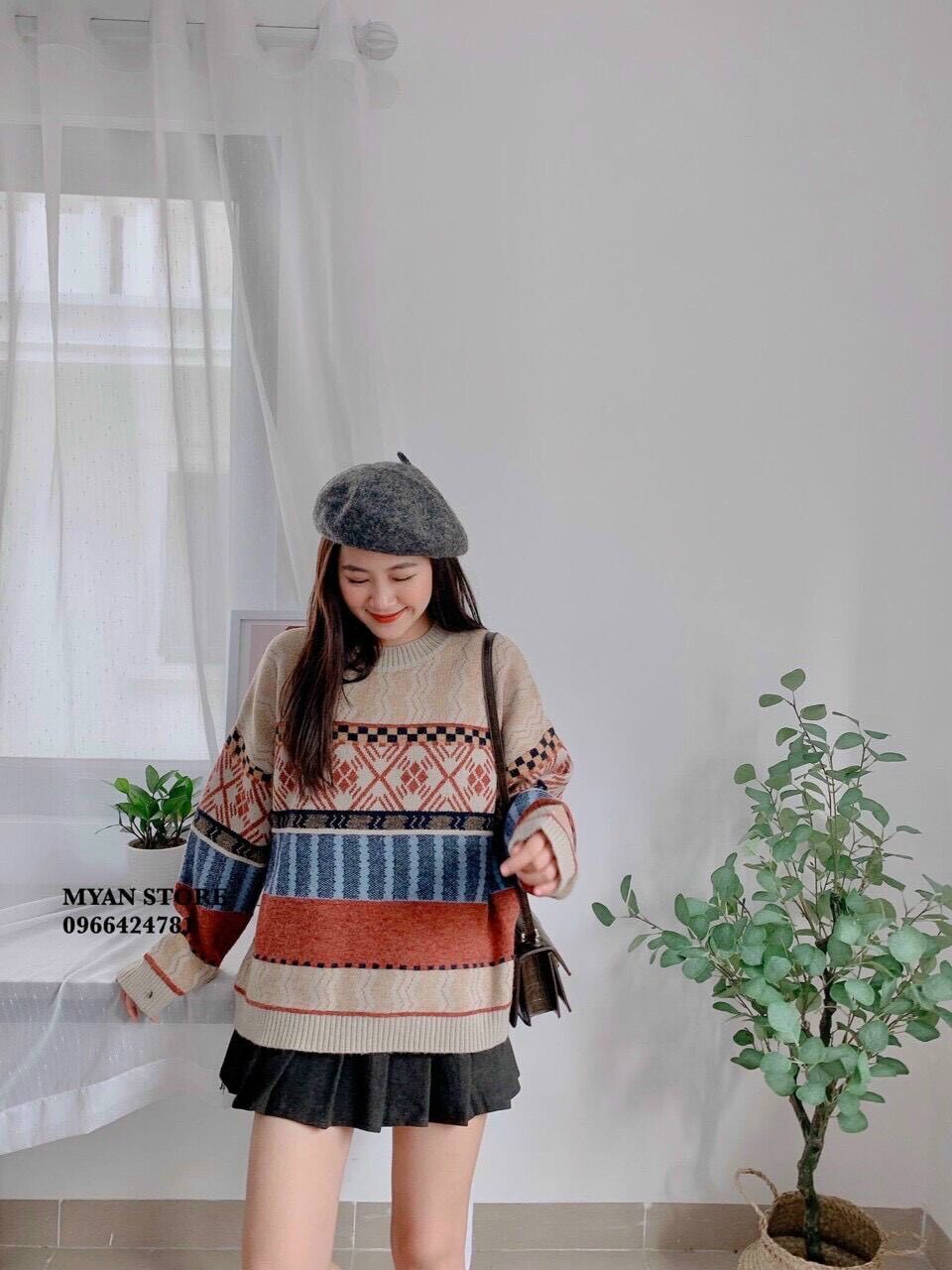 Áo Len Thổ Cẩm Len Lông Thỏ Mềm Mịn