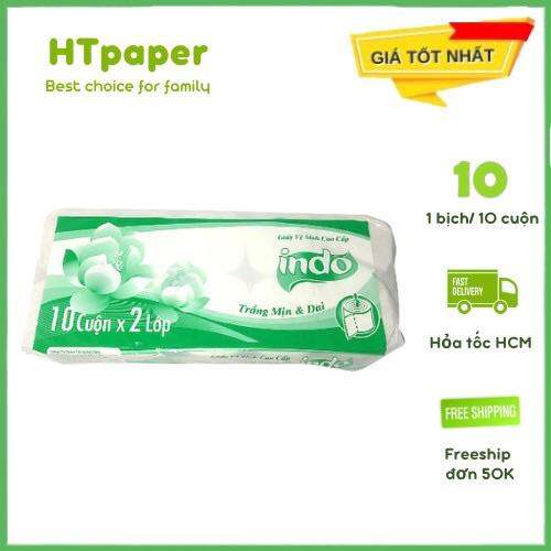 Gói 10 Cuộn Giấy Vệ Sinh Cuộn, Giấy Cuộn Vệ Sinh, Giấy Vệ Sinh Không Lõi INDO Giá Sỉ Chất Lượng