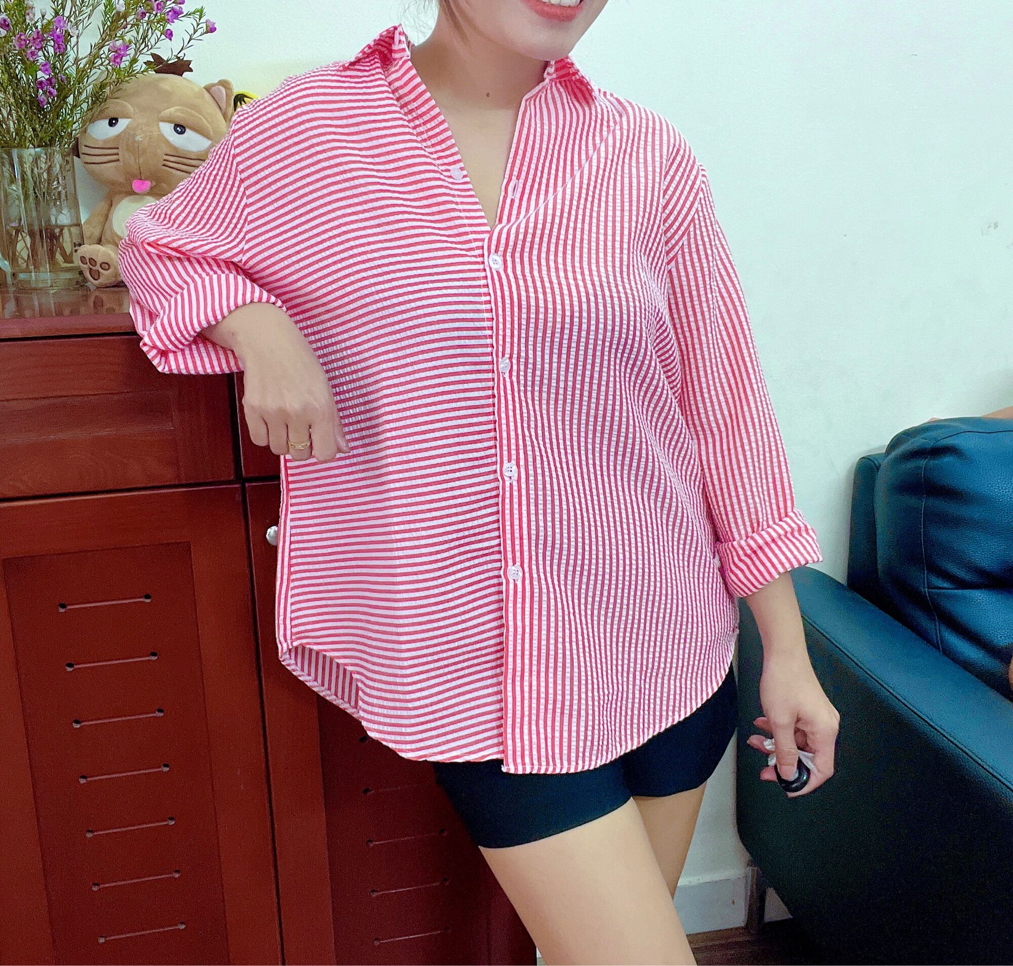 ÁO SƠ MI NỮ - COTTON THÔ - big size - Đủ size