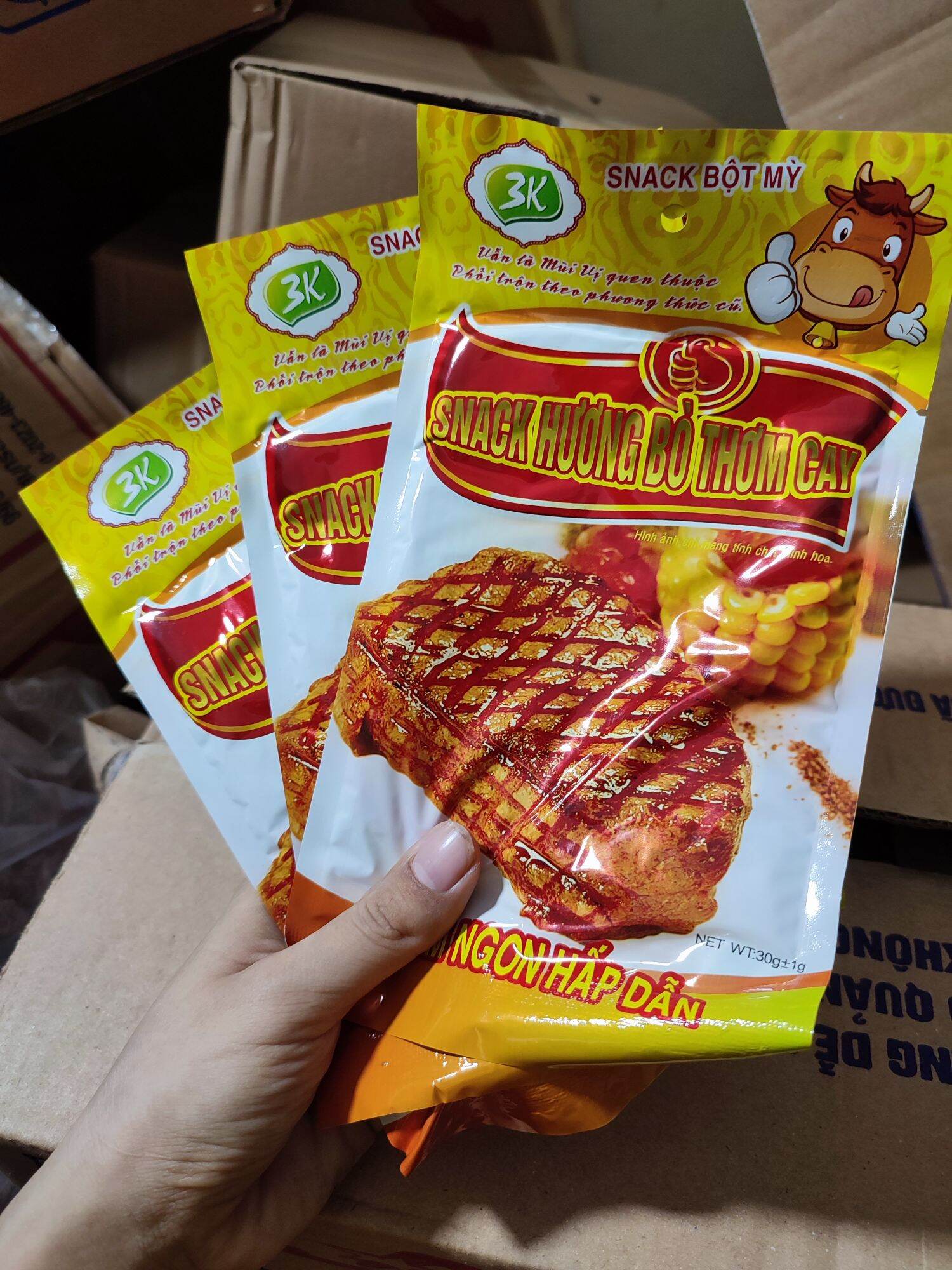 10 gói snack bò miếng thơm cay