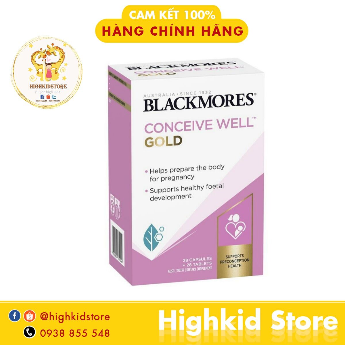 Viên uống bổ trứng - Tăng khả năng thụ thai Blackmore - Xuất xứ Úc