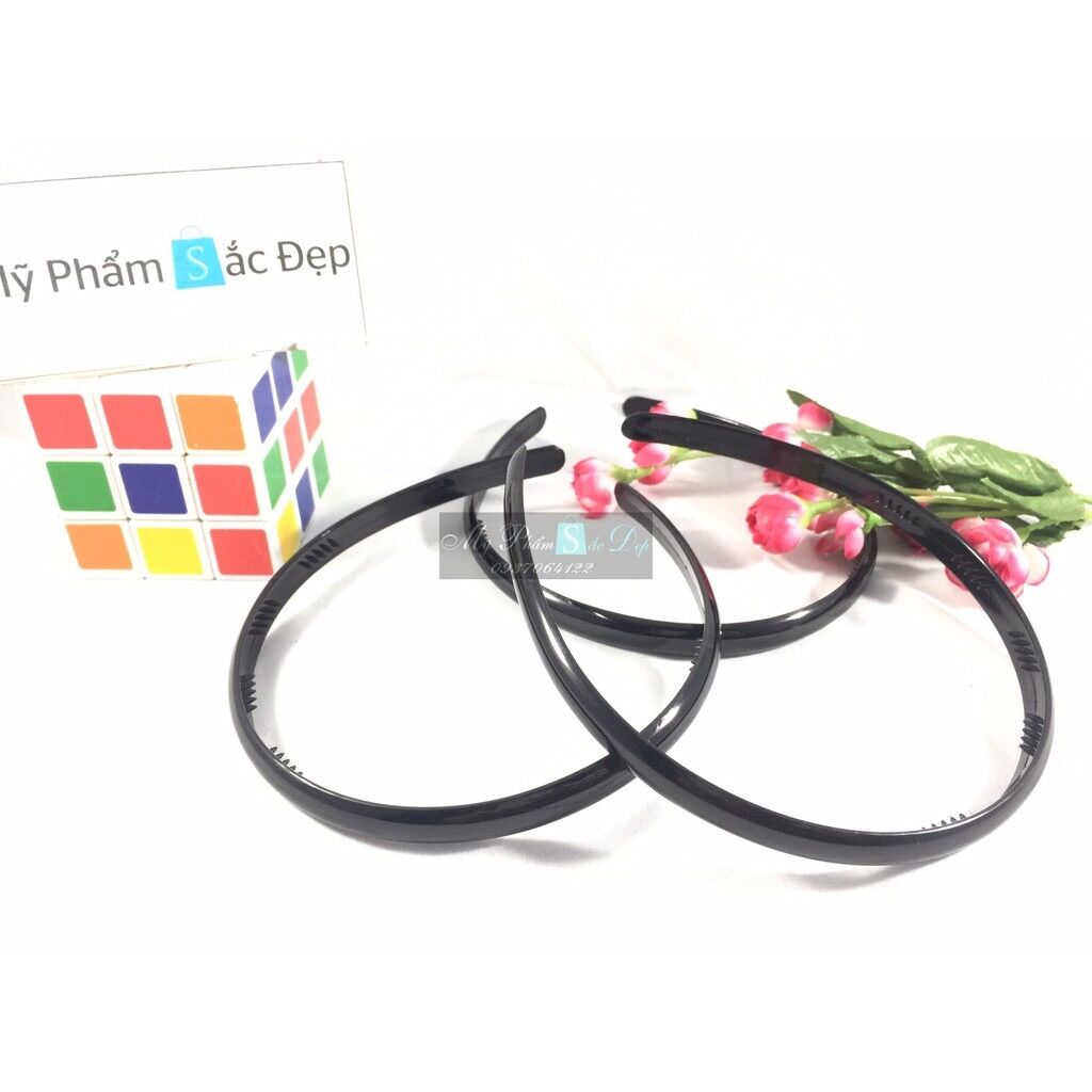 [HCM]3 cái băng đô cài tóc nhựa đen trơn dẻo không gãy