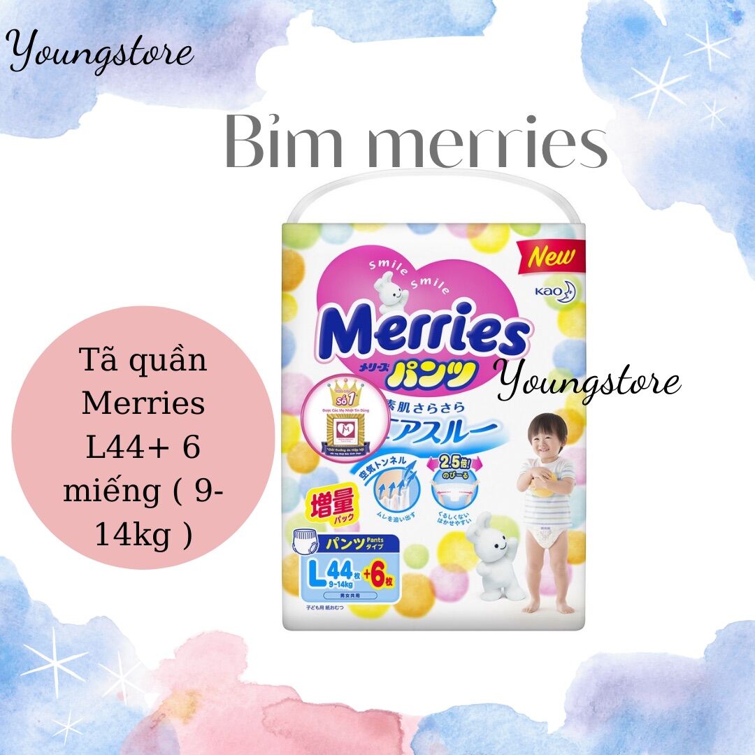CỘNG MIẾNG / ĐỦ SIZE - Bỉm Merries Nội Địa Nhật Bản - Dán/Quần NB96/S88/M68/M64/L58/L50/XL44/XXL28