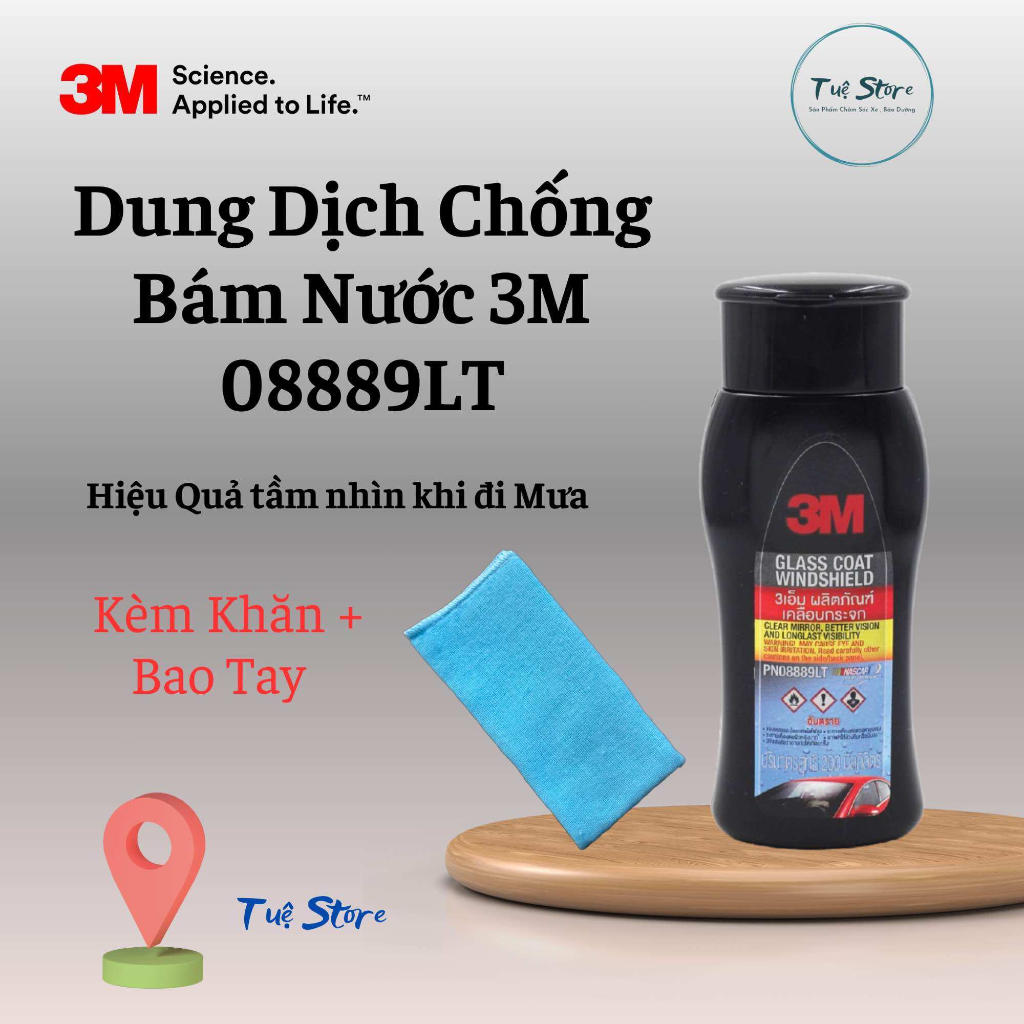 Dung dịch chống bám nước trên kính 3m glass coat windshield 08889lt