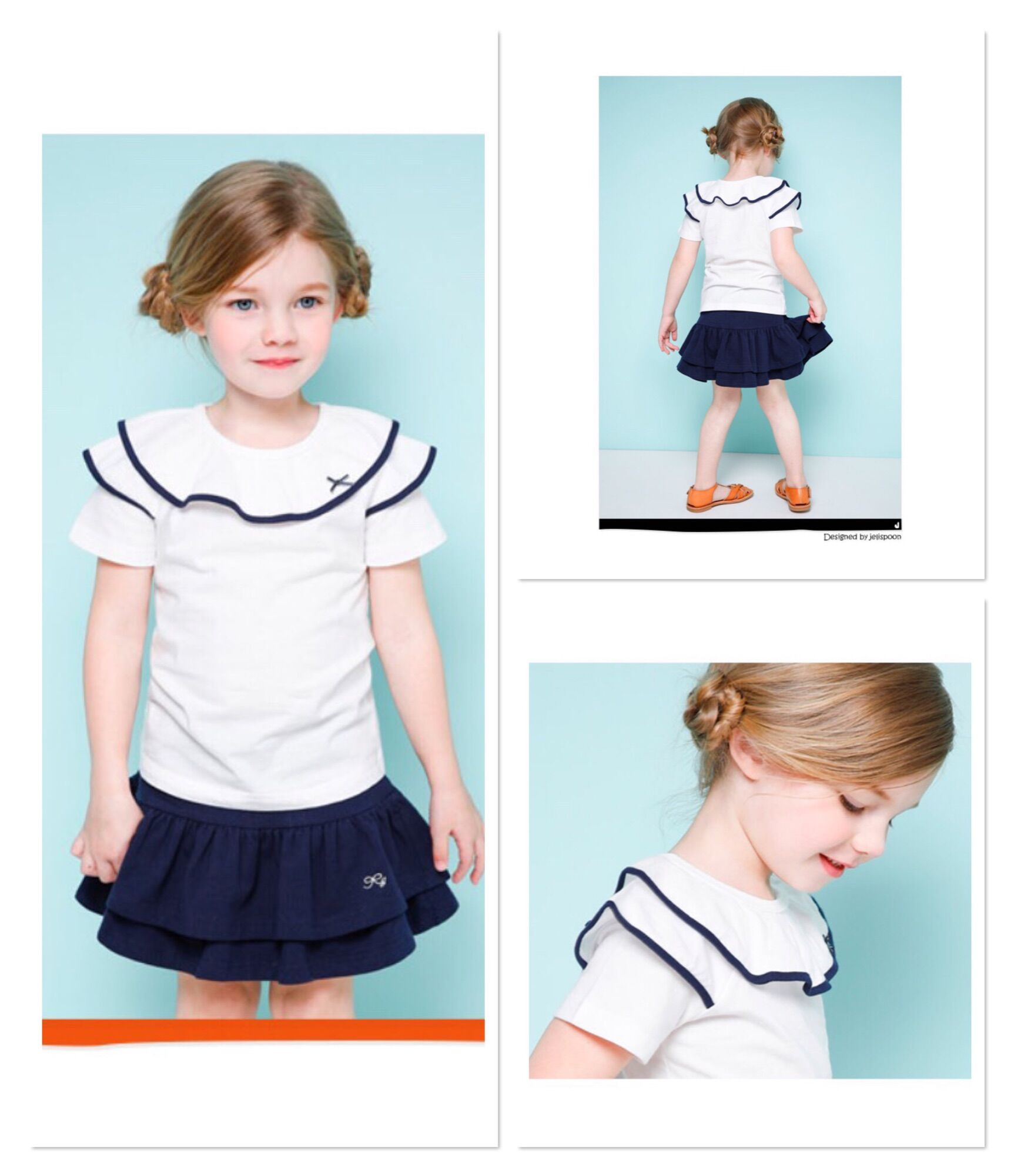 Set Jelispoon VN xuất Hàn áo chân váy cotton 4 chiều siêu xịn