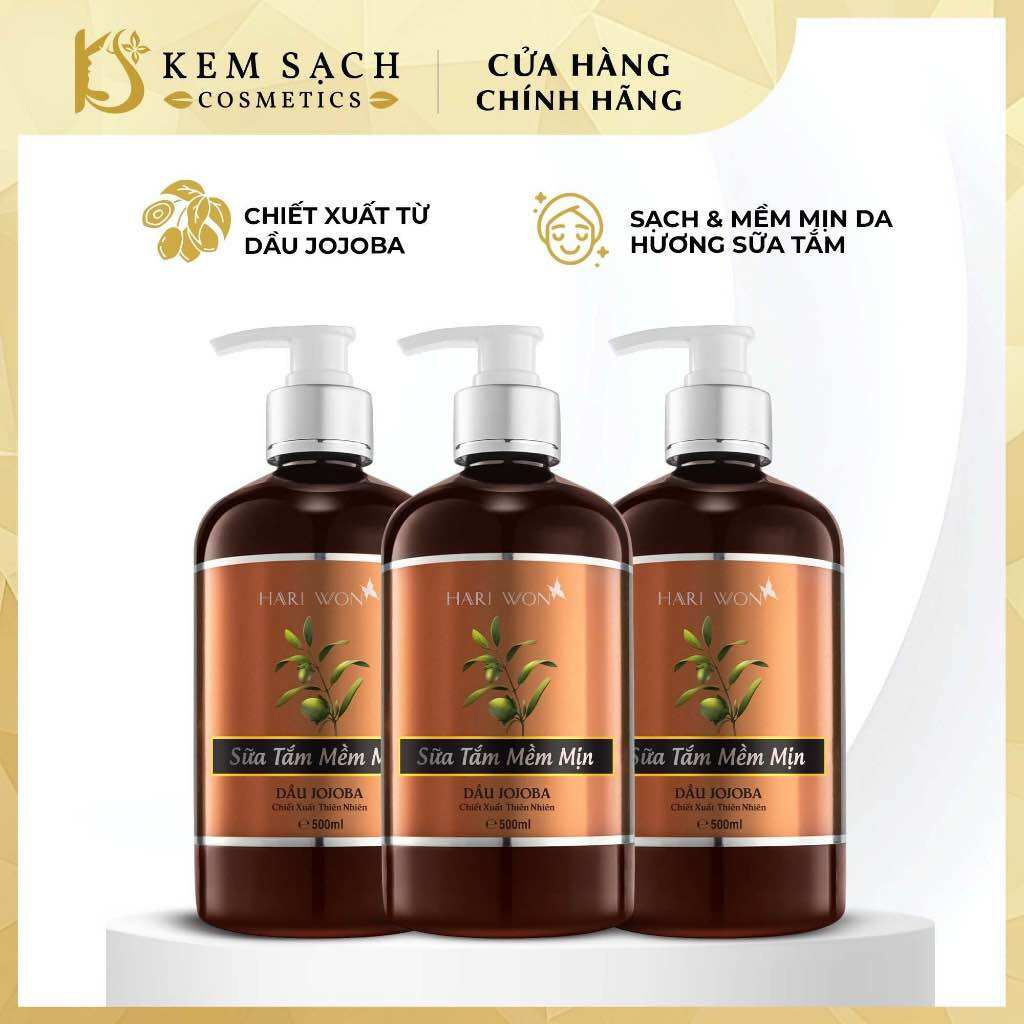 Combo 3c Sữa tắm trắng sáng da Hariwon 500ml
