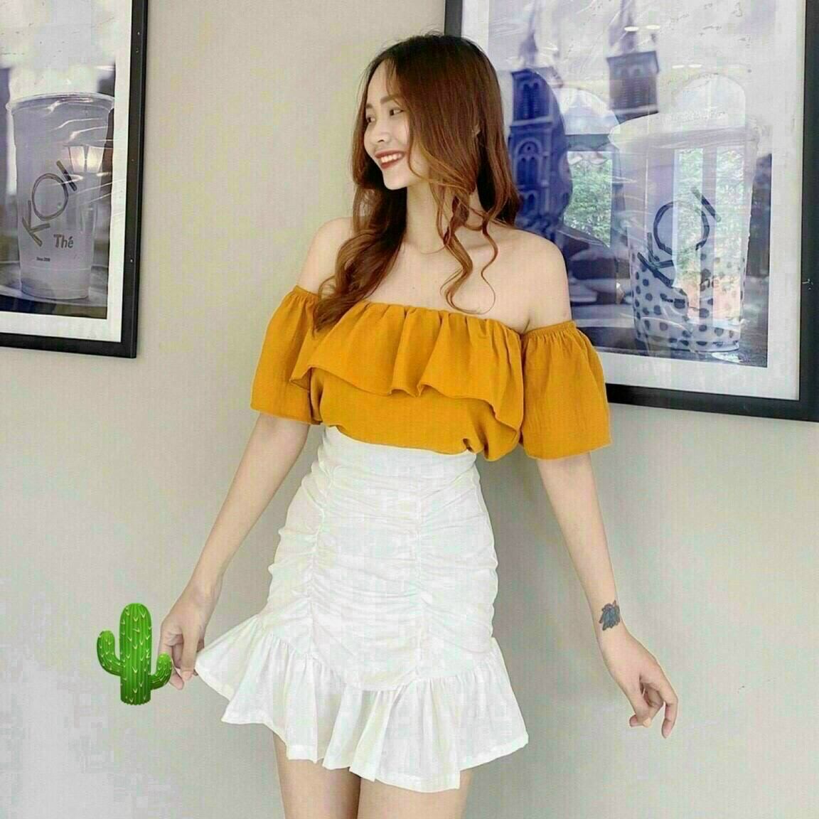 SÉT ĐẦM ĐUÔI CÁ TRỄ VAI XINH LẮM Ạ PCBYN