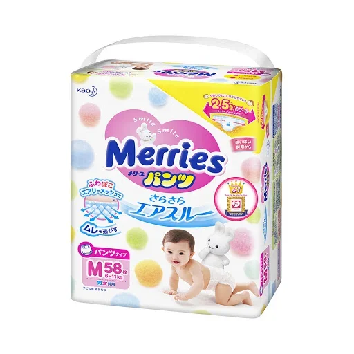 Tã Quần Merries Size M 52, L44, XL38, XXL26