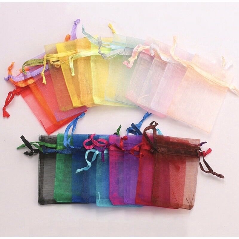 Túi voan dây rút đủ màu dùng đựng quà, trang sức, hoa khô. Size 9x7 nhỏ tầm lòng bàn tay