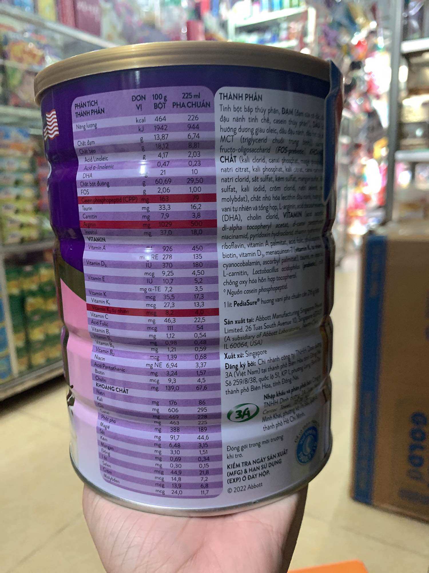 Sữa PediaSure BA 850g (1 - 10 tuổi)
