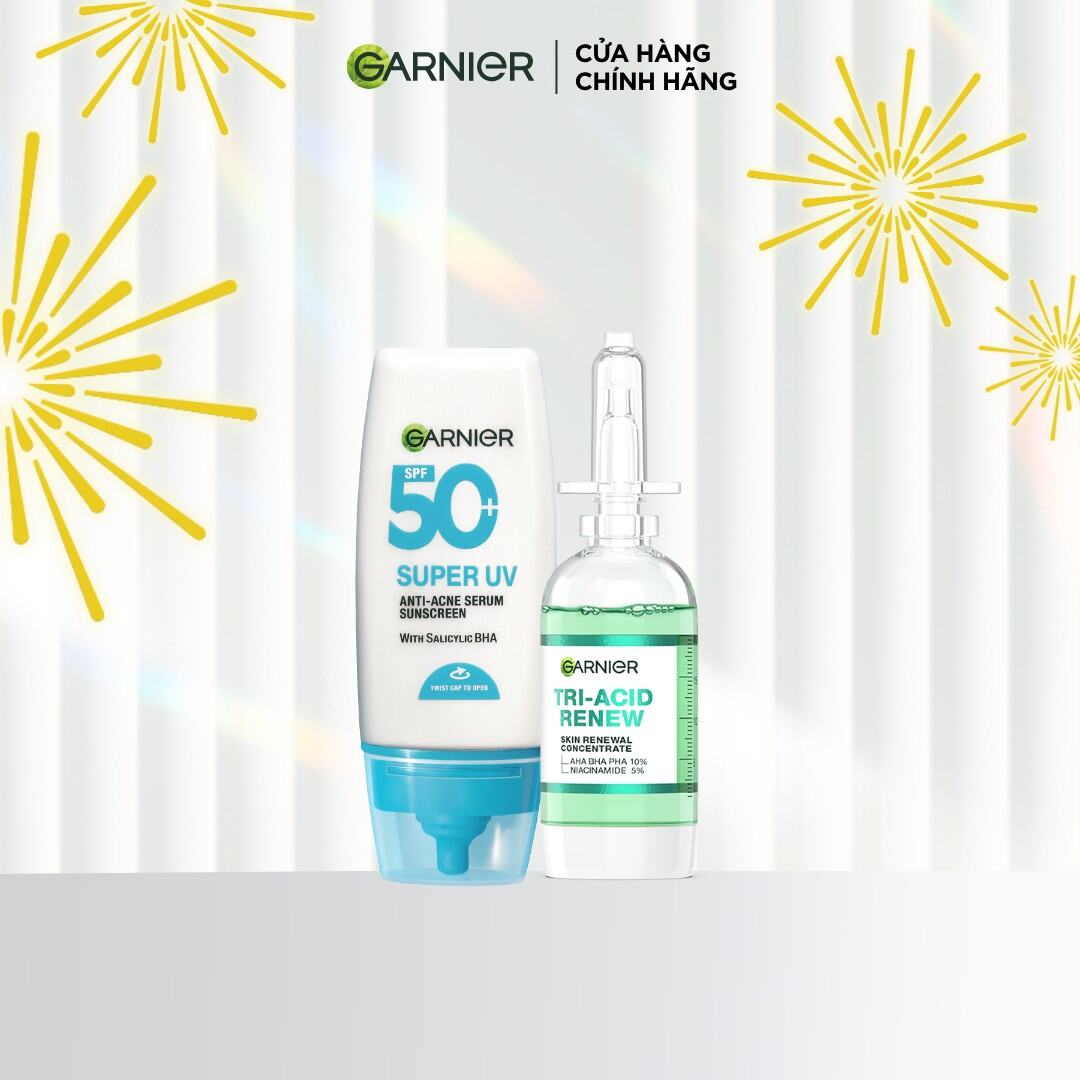 Bộ đôi serum Thế hệ mới giúp da sáng hơn, láng hơn, khỏe hơn và kem chống nắng phổ rộng cho da dầu mụn 20ml x 30ml