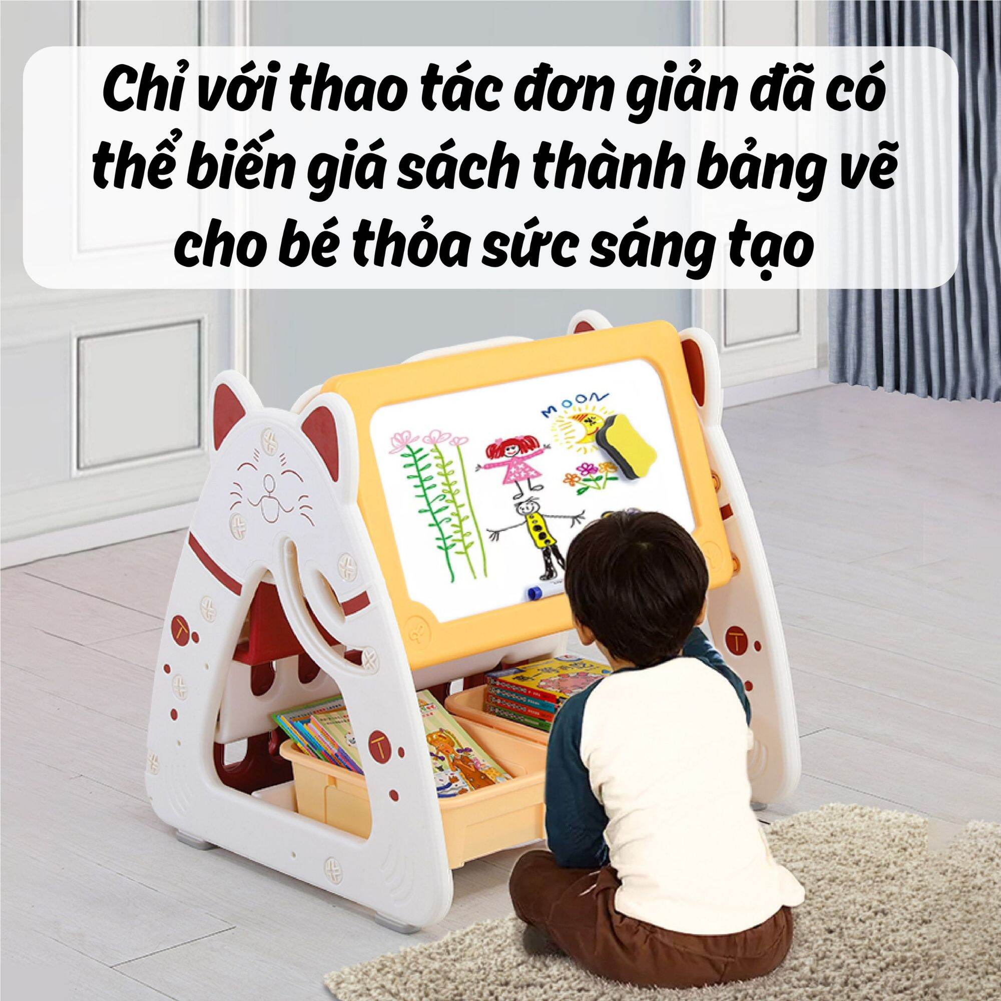 Bảng vẽ kệ sách bàn học holla 3in1