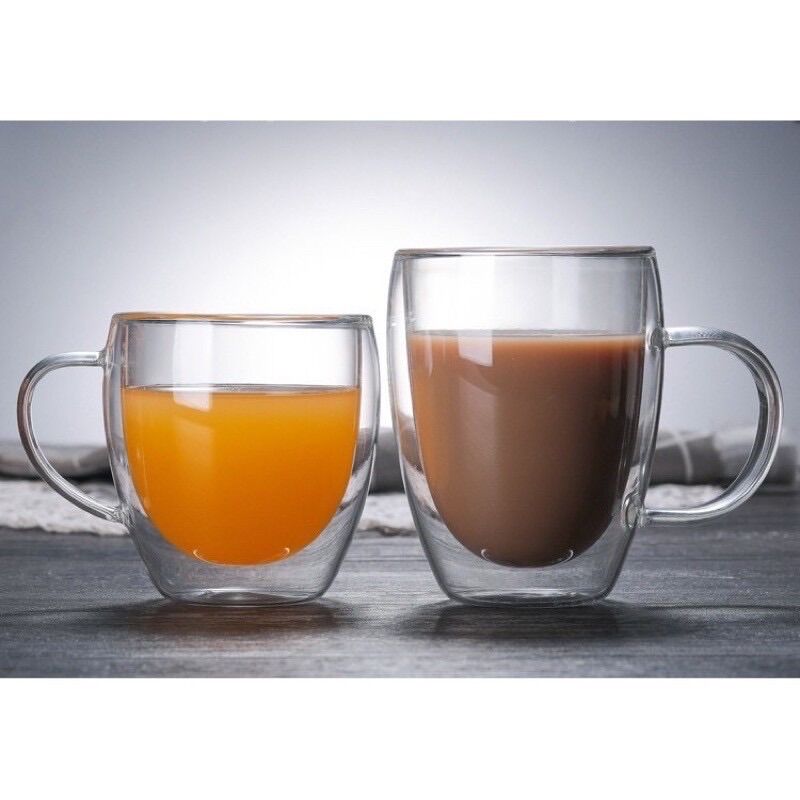 [HCM]Ly thuỷ tinh hai lớp có quai cầm 450ml