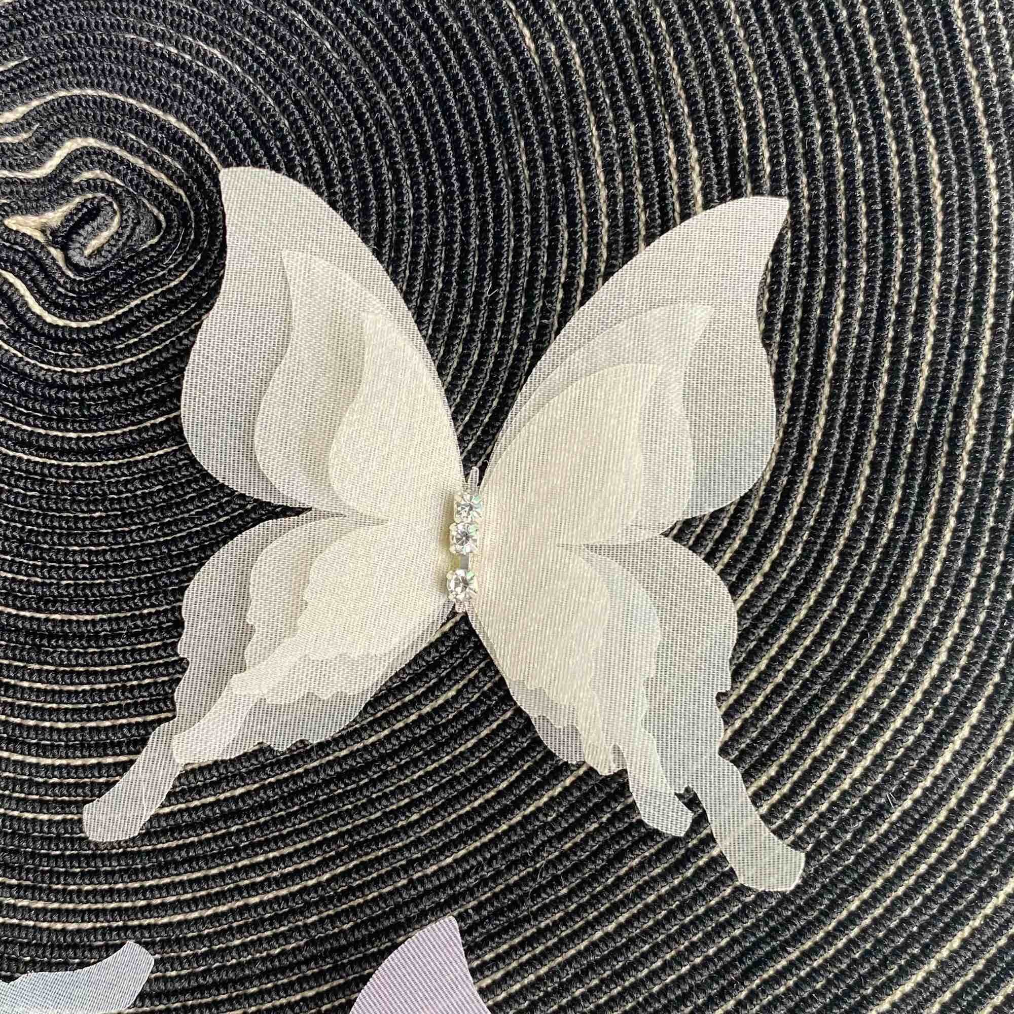 SET 5 BƯỚM TRANG TRÍ ĐÍNH ĐÁ 3 LỚP SIZE 6cm
