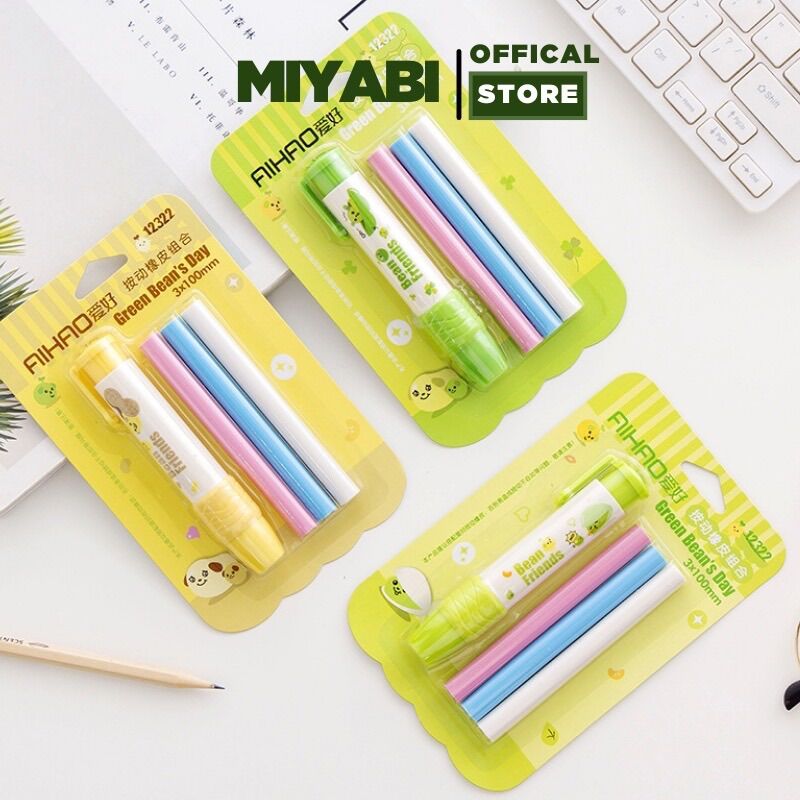 Gôm tẩy dạng bút - 1 set dùng cho học sinh - văn phòng - bút tẩy cute - miyabi store