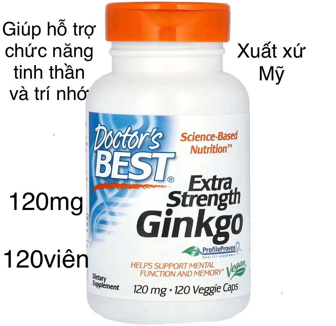 [MỸ] Viên Extra Strength Ginkgo 120mg 120 viên Doctor's Best