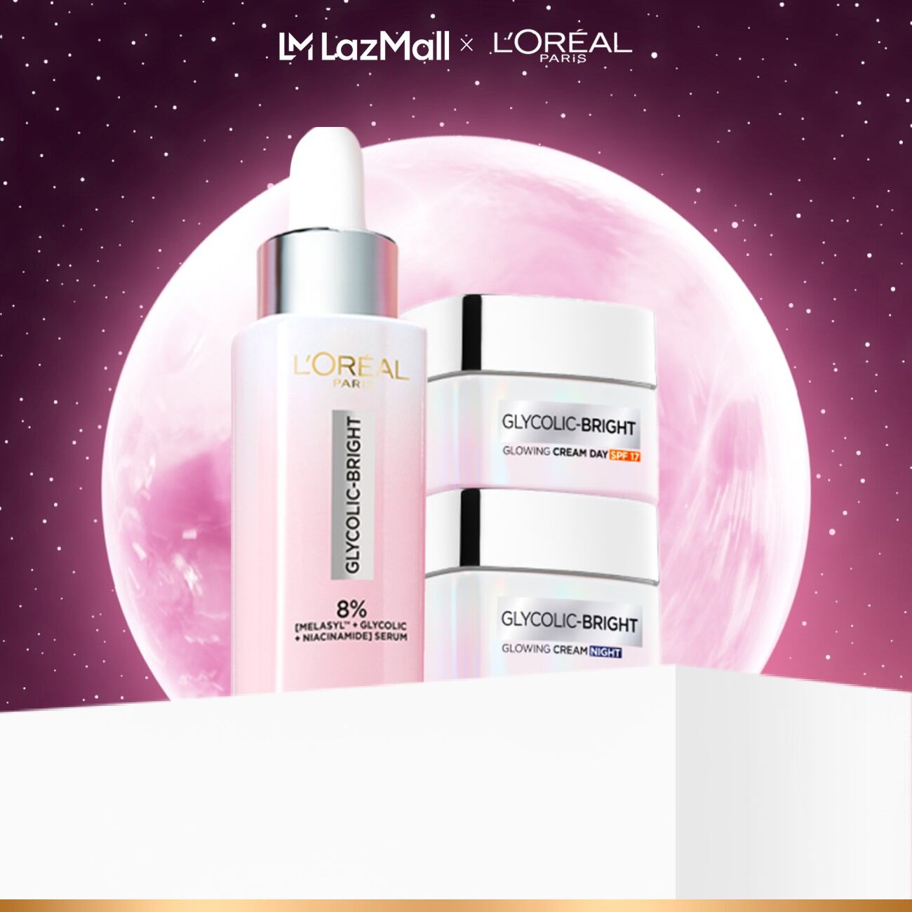 Bộ Serum Glycolic Melasyl 8% [Melasyl+Glycolic+Niacinamide]  Kem dưỡng ngày đêm sáng da giảm thâm mụn nám Loreal Paris