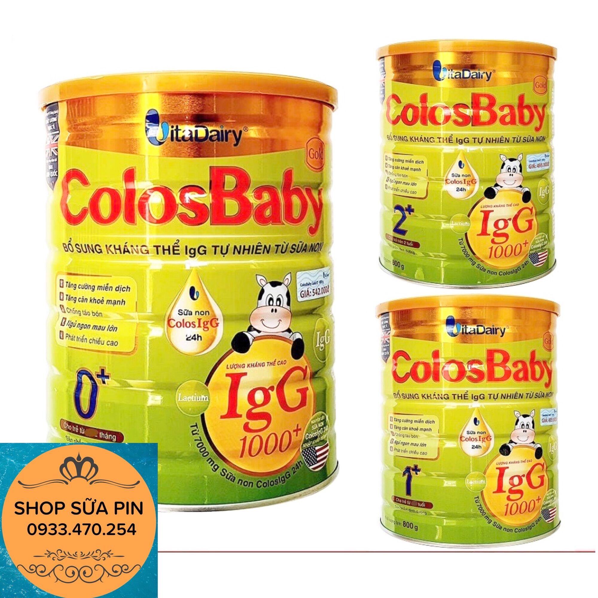 [HCM]Sữa bột Colosbaby gold số 0+, 1+, 2+ lon 800g