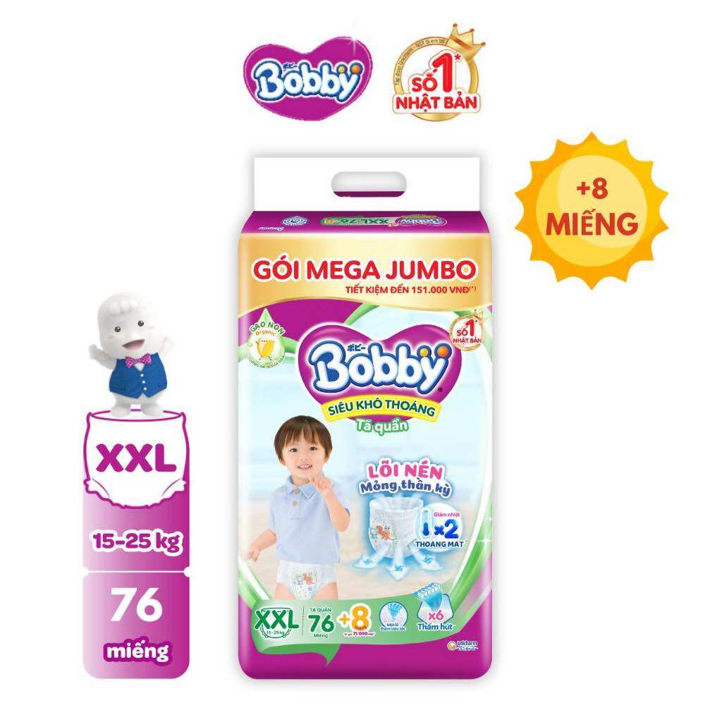 Quần bobby mega jumbo xxl76+8 miếng