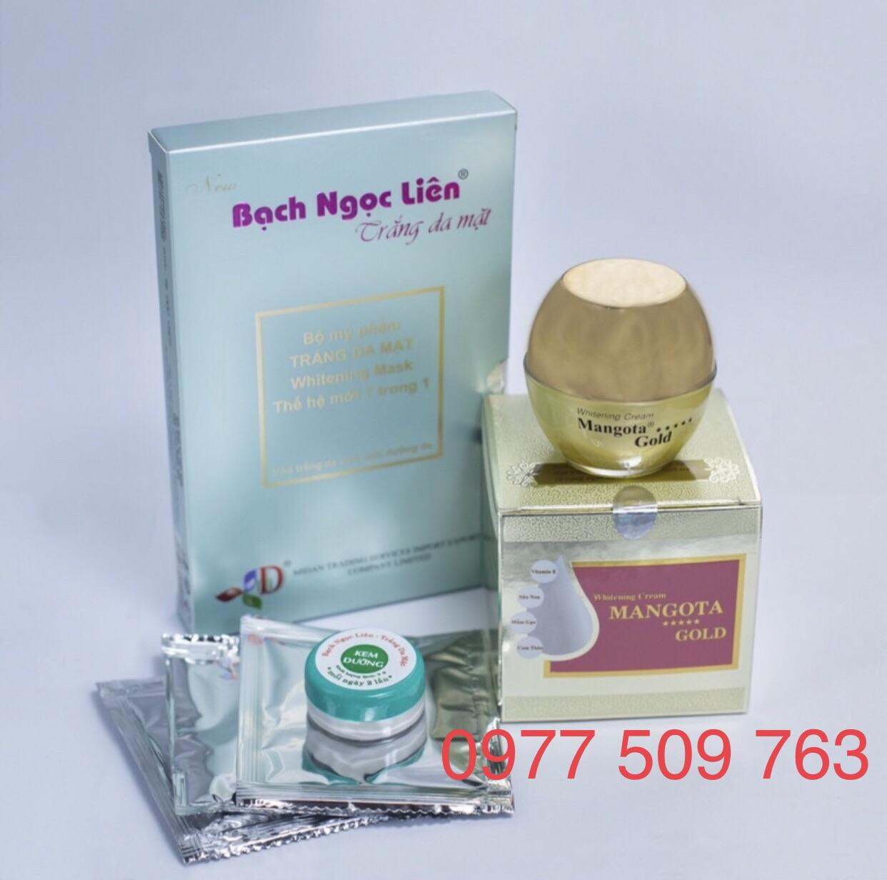 Kem Mangota Gold Bạch Ngọc Liên dưỡng trắng da - mờ nám - tàn nhang - đồi mồi 15gr - Tặng kèm bộ mặt nạ dưỡng trắng da mặt