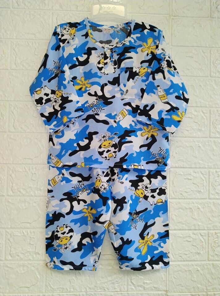 [HCM] (12-13kg) Bộ đồ tole/lanh tay dài bé trai siez 5