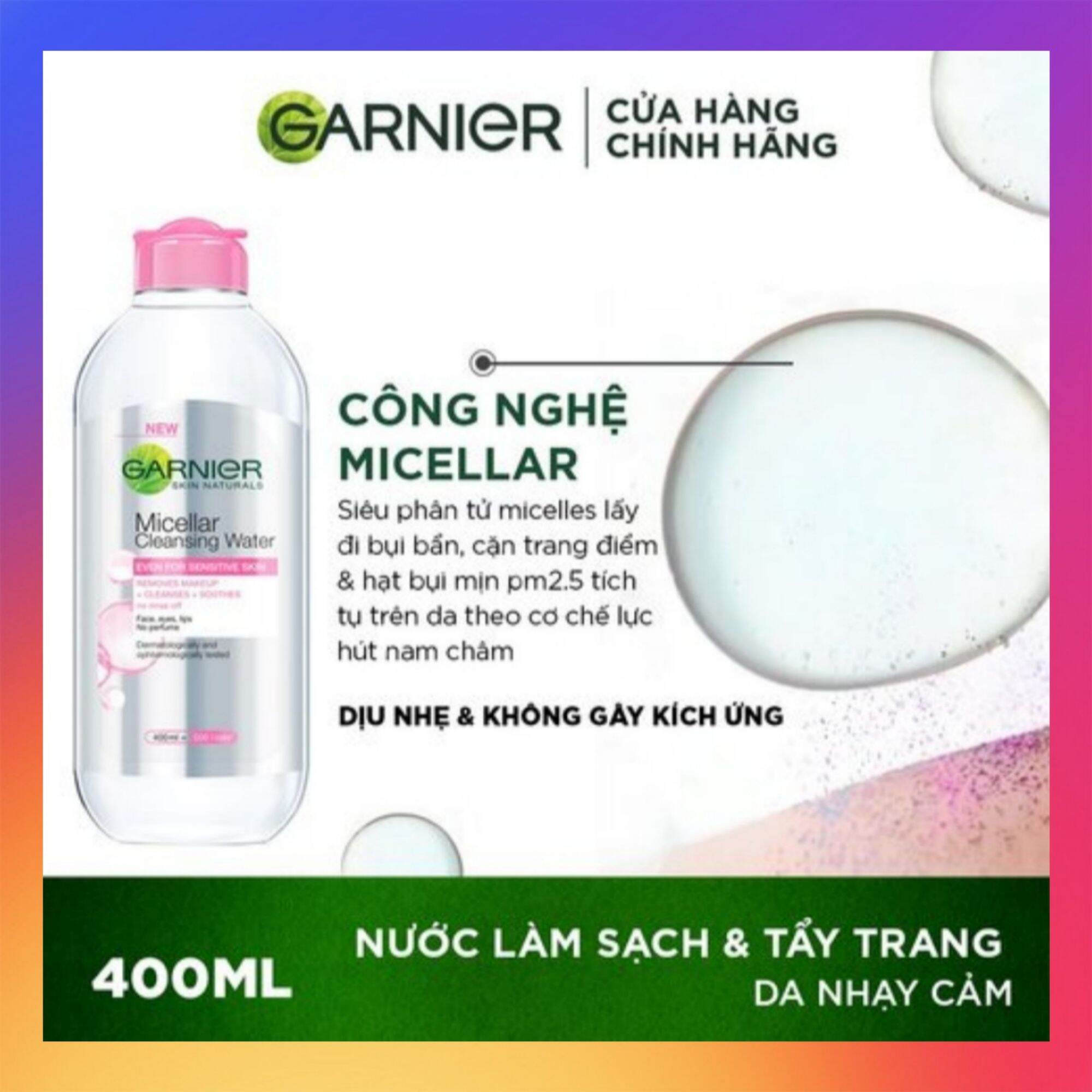 [Hcm]Nước Tẩy Trang Garnier Dành Cho Da Nhạy Cảm 400Ml