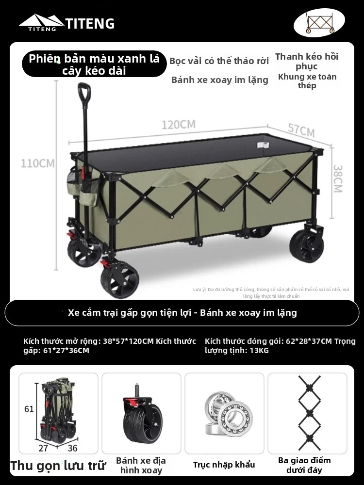 Folding Camp Wagon Outdoor Large Capacity - 6