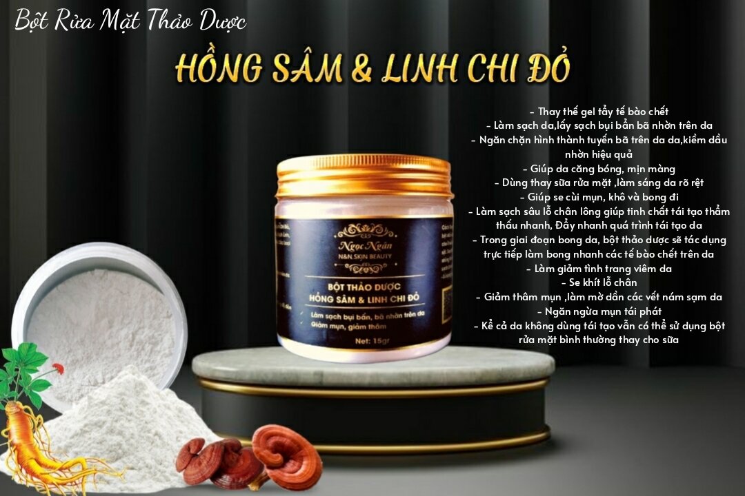 Bột thảo dược rửa mặt hồng sâm