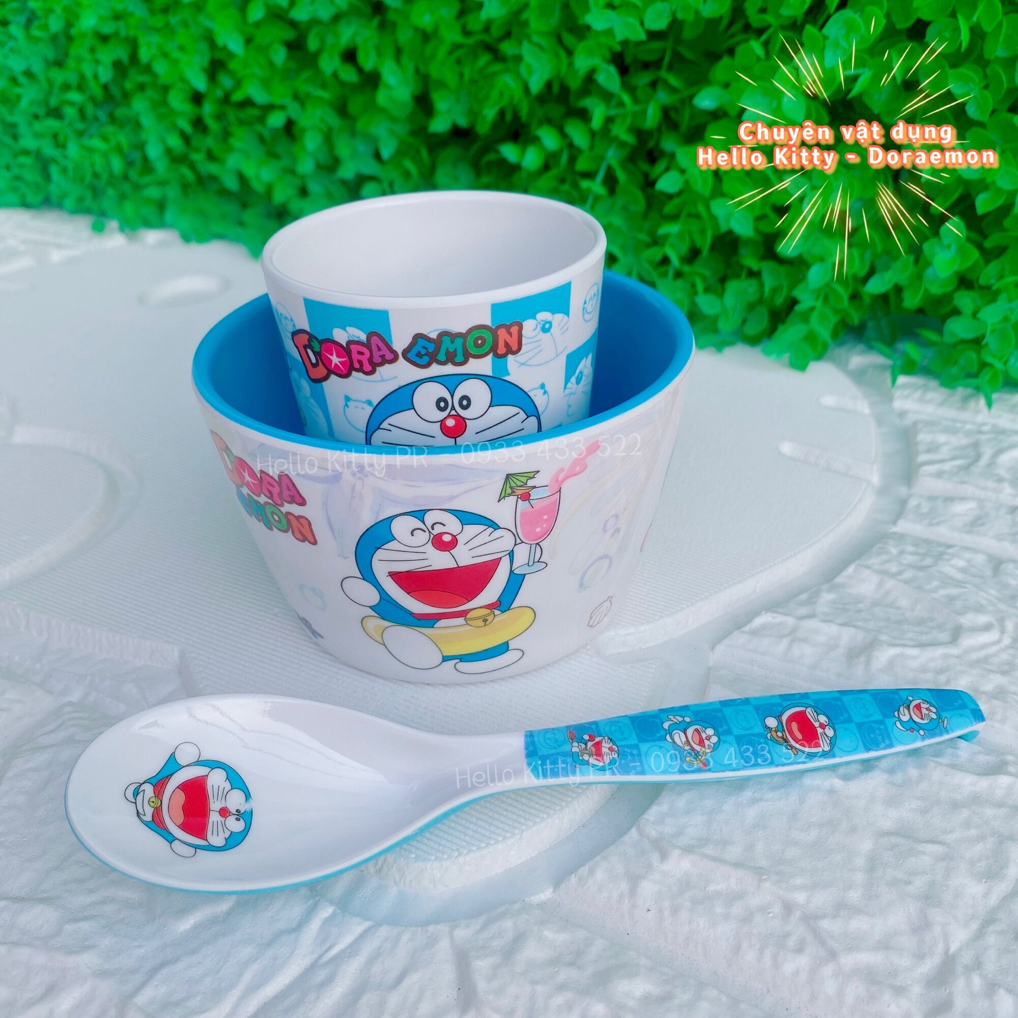 Combo ly chén muỗng Doremon Doraemon