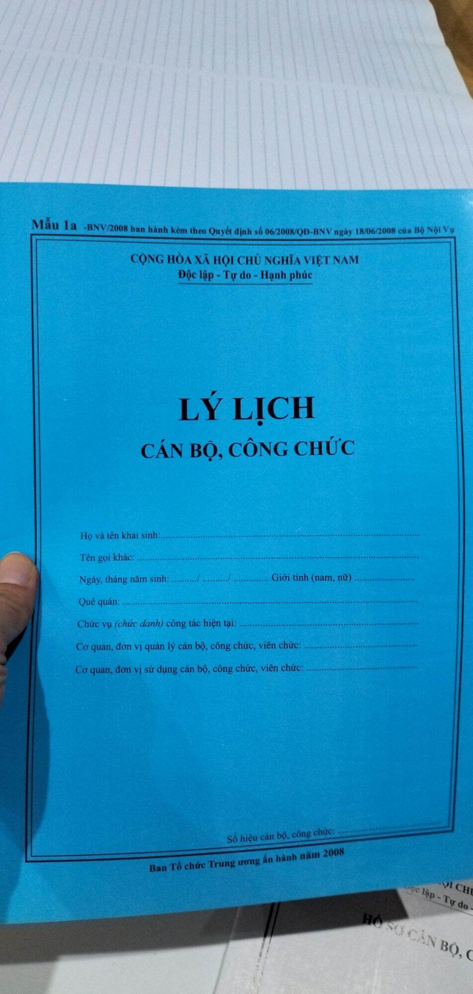 Hồ sơ cán bộ công chức / hồ sơ công chức