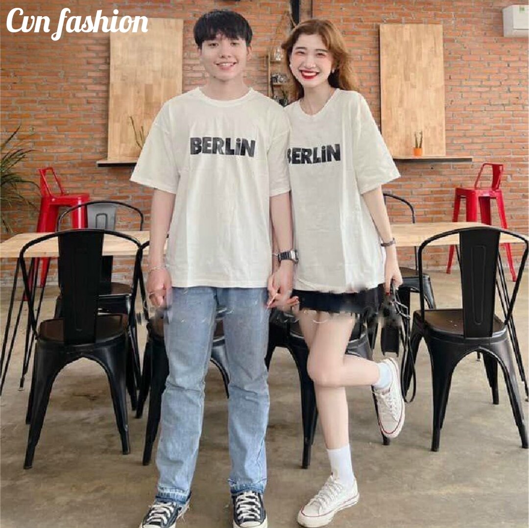 Áo thun unisex in chữ, áo thun cặp đôi