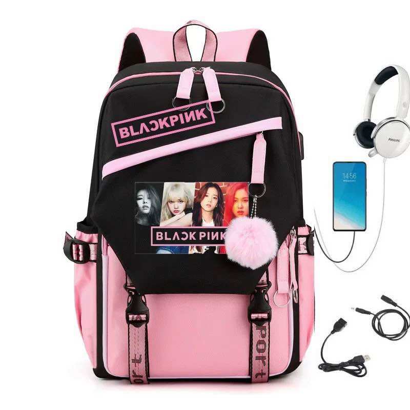 Balo BlackPink nhập QC cao cấp size to Hồng phấn và Hồng đen