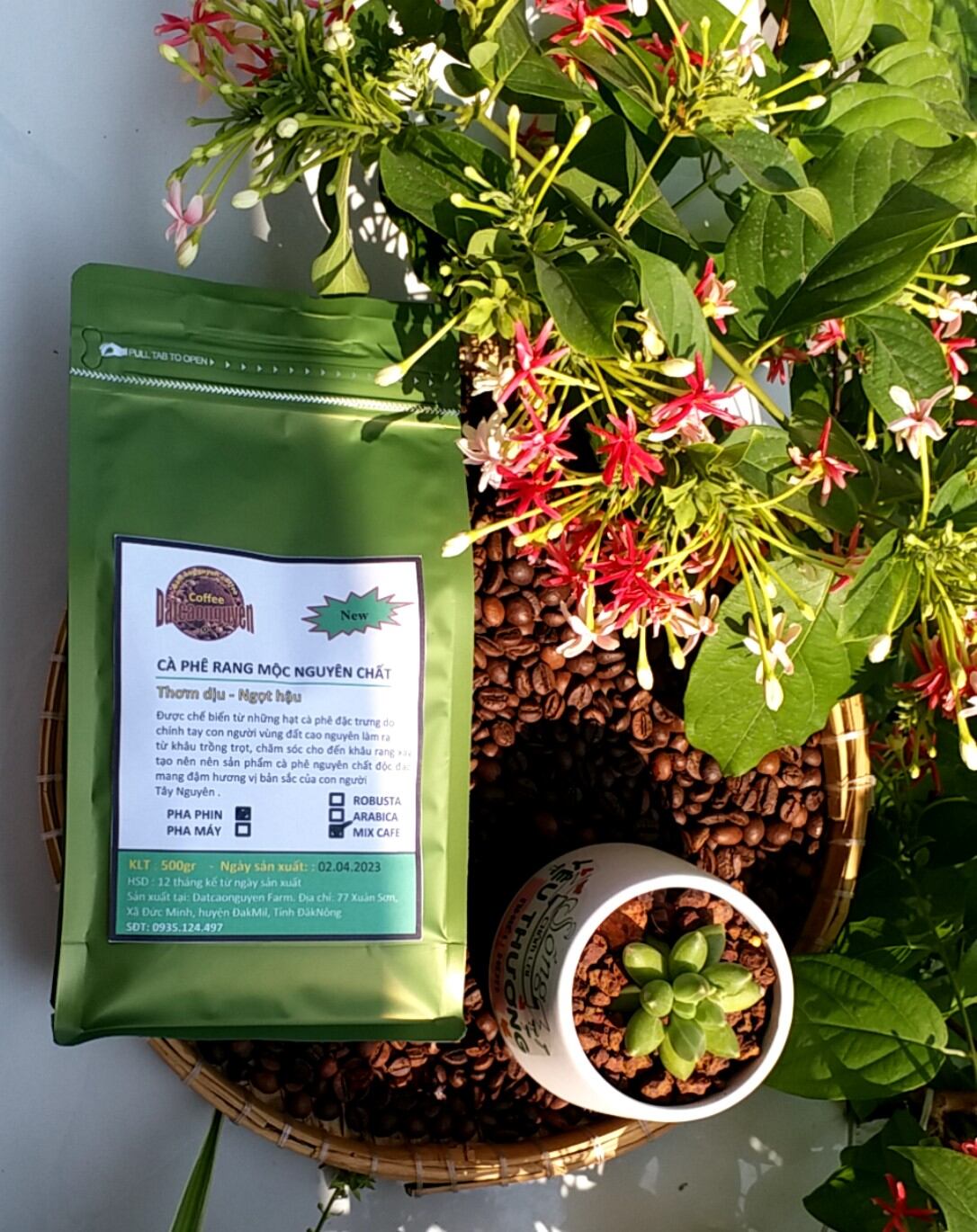 Cà phê bột nguyên chất 100% pha phin - Thơm dịu ngọt hậu 500gram