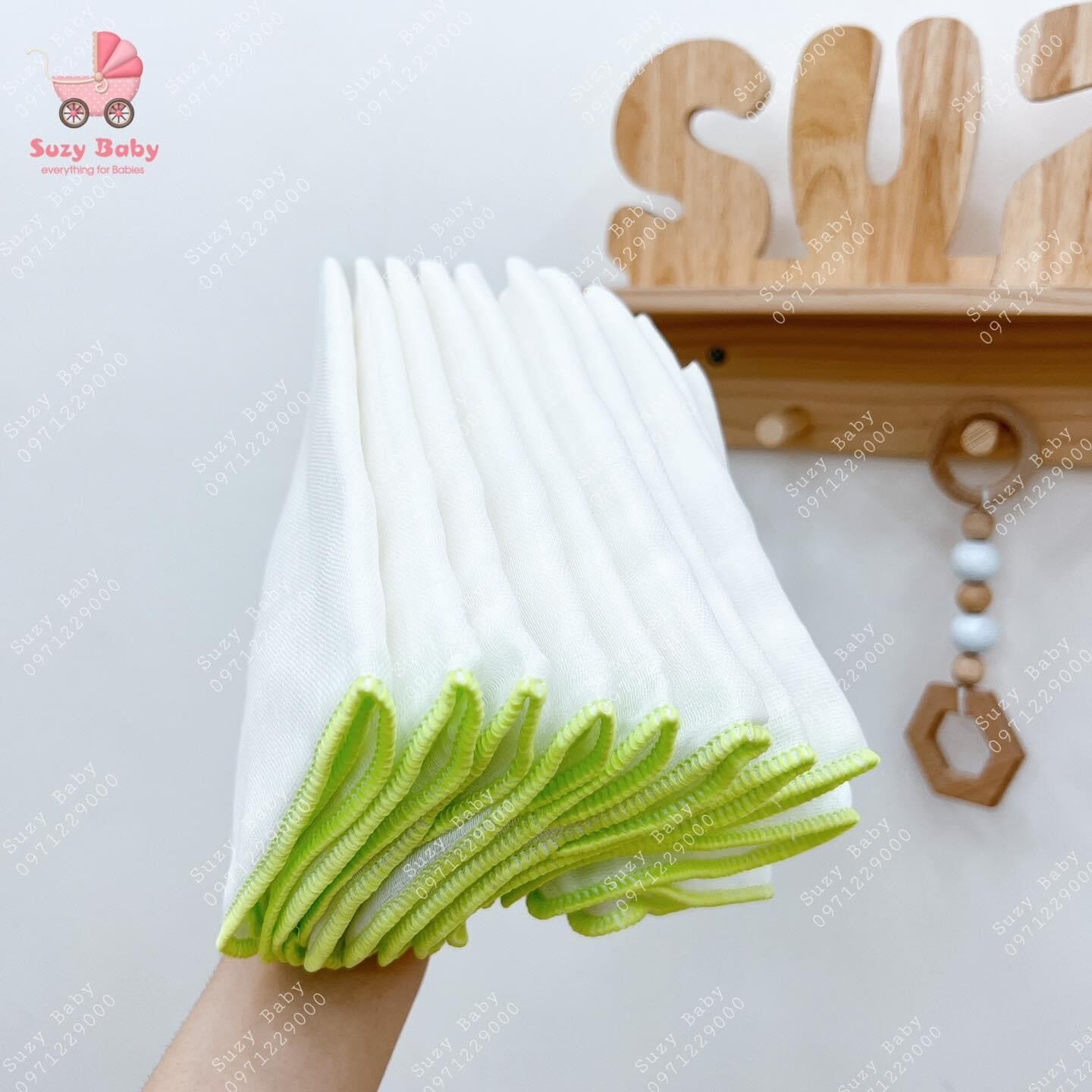 Khăn Sữa Xuất Nhật, Khăn Sữa 10 điểm+ MIPBI Set 10 Khăn Xô Trắng