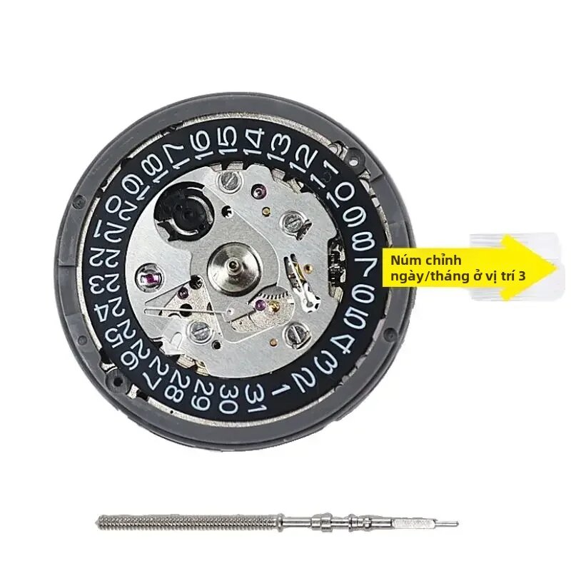 Bộ Máy Đồng Hồ Cơ Tự Động NH35 Chính Hãng Nhật Bản 24 Chân Kính Độ Chính Xác Cao Dự Trữ Năng Lượng 41 Giờ Lịch Ngày Ở Vị Trí 3 Giờ Thay Thế Phụ Tùng.