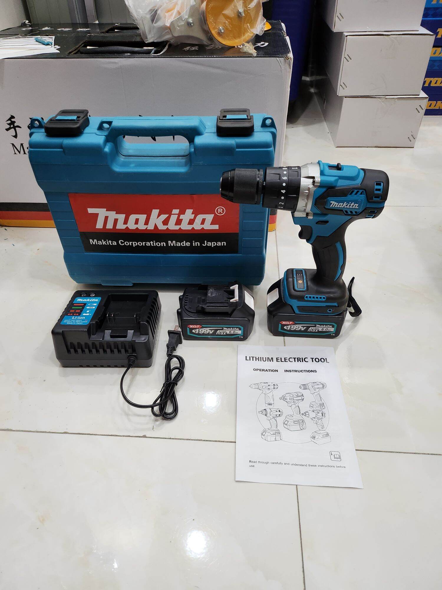 Máy Khoan Pin 13MM MAKITA - Không Chổi Than - Máy Khoan Từ 13MM -3 Chức Năng Có Búa