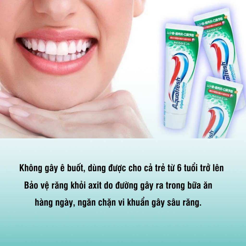 Mẫu mới Kem đánh răng Aquafresh Nhật Bản 140g
