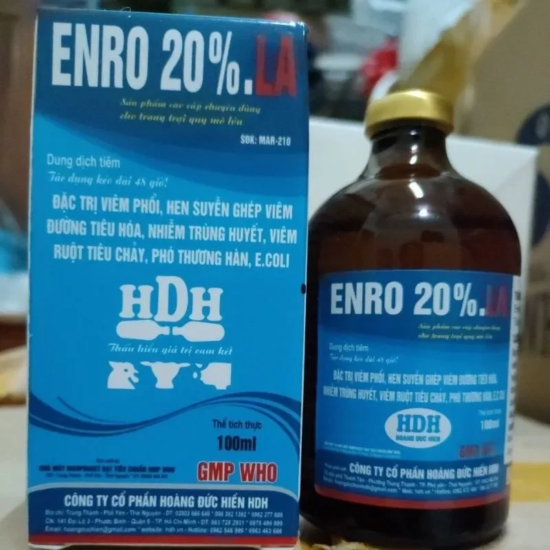 ENRO 20% LA 20ml, 100ml đặc trị viêm ruột tiêu chảy